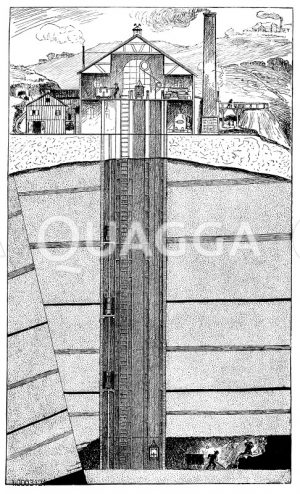 Kohlenbergwerk: Querschnitt [Digital]