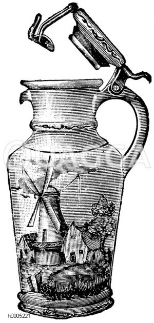 Milchkrug mit luftdicht schließendem Deckel [Digital]