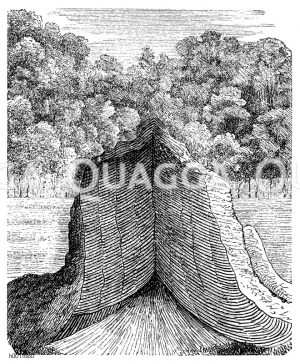 Basaltfelsen mit wagrechter Absonderung bei Aussig in Böhmen [Digital]