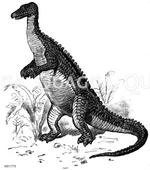Iguanodon, nach einem vollständigen Skelett rekonstruiert [Digital]