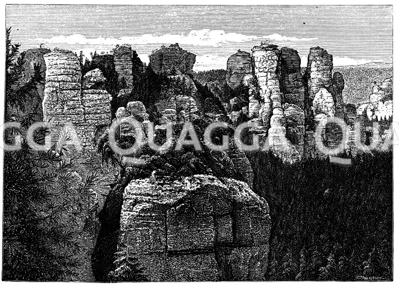 Gansfelsen in der Sächsischen Schweiz (Quadersandsteinformation) [Digital]