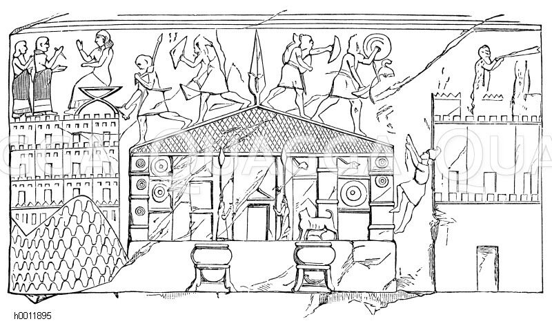 Tempel auf einem Relief von Khorsabad (Botta) [Digital]