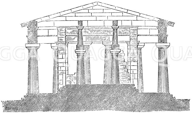Tempel des Poseidon zu Paestum. Querschnitt [Digital]