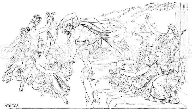 Moiren Und Erinnyen Beim Sturz Des Tantalos Nach H Heidel Quagga Illustrations