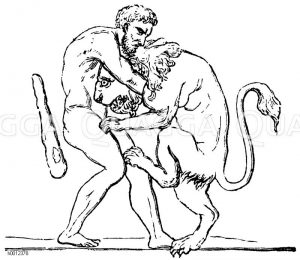 Herakles' Kampf mit dem Löwen [Digital]