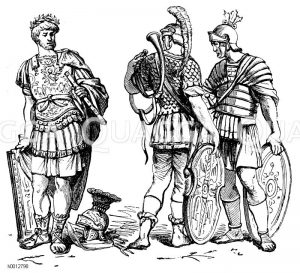 Römer, links: Feldherr, mitte und rechts: Legionare [Digital]