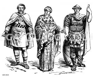 Byzantiner, links und mitte: Vornehme Leute, rechts: Offizier [Digital]