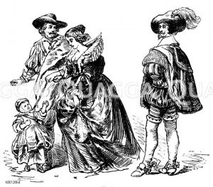 Zeitalter des 30jährigen Krieges (1600-1650), (1630-1640), links: Rubens mit Frau und Kind, rechts: Edelmann [Digital]