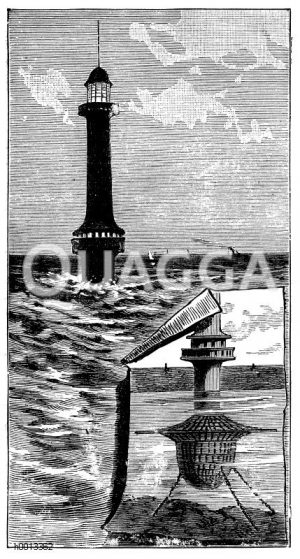 Schwimmender eiserner Leuchtturm im Hafen von Liverpool [Digital]