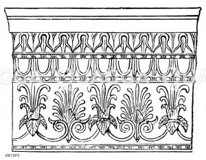 Herzblatt, Perleierstab mit Palmettenornament vom Erechtheion [Digital]