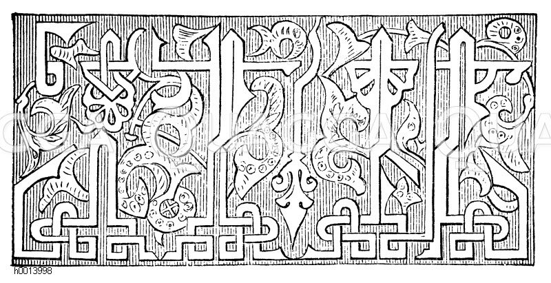 Gothic Schrift Ornamente Bezug f/ür Seitenschl/äferkissen 140//145x40