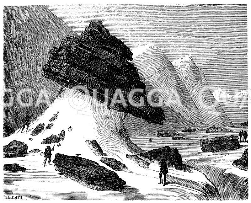 Erratischer Block (Granit) auf dem Aargletscher [Digital]