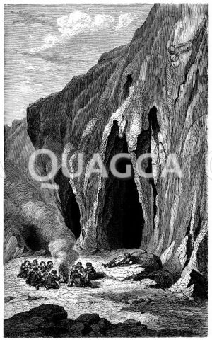 Rote Höhle bei Mentone zur Feuersteinzeit [Digital]