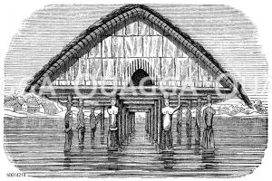 Pfahlbauhaus aus der Bucht von Doreh (Neuguinea) [Digital]