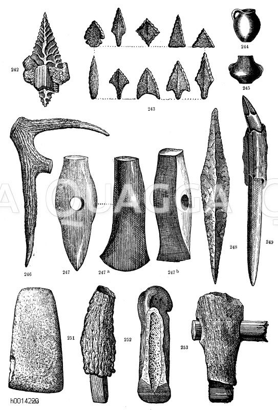Waffen und Gegenstände aus den Schweizerischen Pfahlbauten. 242