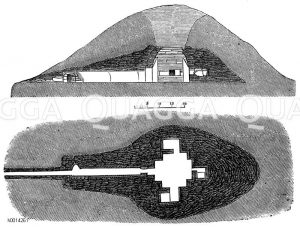 Durchschnitt von Plan von Maes-Howe auf den Orkney-Inseln [Digital]