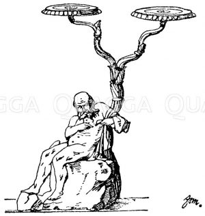 Antiker Lampenträger aus Bronze, gefunden in Herkulanum, [Digital]