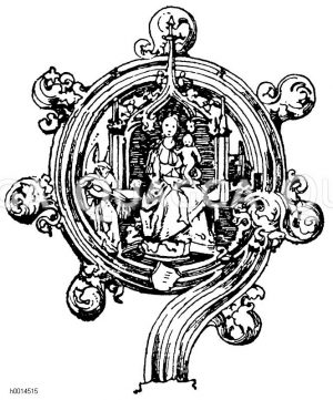 Oberer Teil eines gotischen Bischofstabes nach Martin Schongauer. Ende des 15. Jahrhunderts. (Wessely) [Digital]