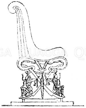 Reicher ägyptischer Stuhl. Wandmalerei aus dem Königsgrab Ramses III. zu Theben. (Ménard et Sauvageot) [Digital]
