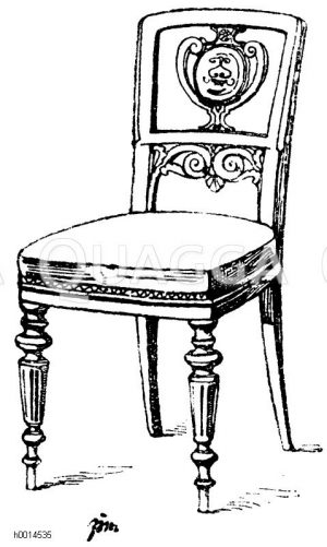Polsterstuhl, entworfen und ausgeführt von Hoftischler Ludwig in Wien. (Gewerbehalle). 19. Jahrhundert. [Digital]