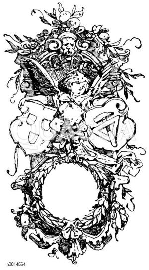 Typographische Umramung: Umrahmung eines Initials. Von Rudolf Seitz in München. 19. Jahrhundert. [Digital]