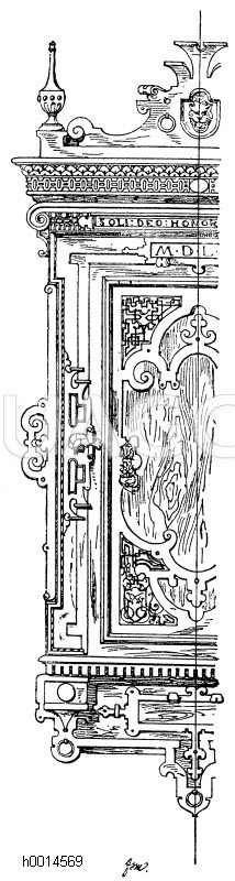 Wandkästchen in verschiedenfarbigem Holz. Deutsche Renaissance, Jahr 1560. (Formenschatz) [Digital]
