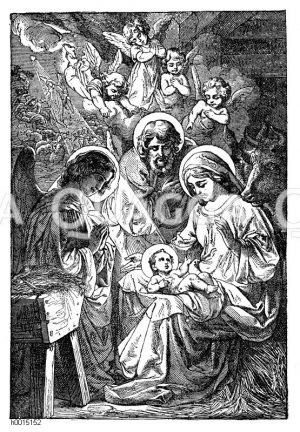 Die heilige Familie: Josef, Maria und Christus, Engel [Digital]