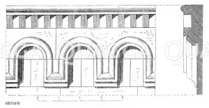 Detail der Kirche zu Schöngrabern: Oberer Fries der Langseite [Digital]