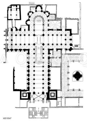 Grundriss der Kathedrale von Santiago de Compostela [Digital]