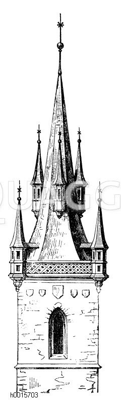 Turm der Teynkirche zu Prag [Digital]