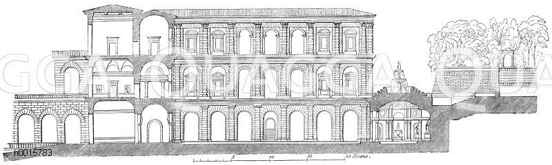 Palazzo Pitti in Florenz: Durchschnitt [Digital]
