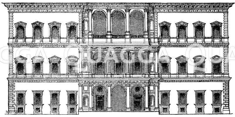 Palazzo Farnese zu Rom. Tiberfassade [Digital]