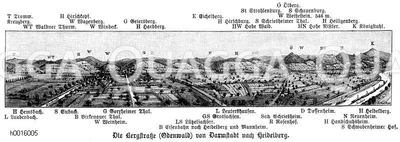 Bergstraße im Odenwald von Darmstadt nach Heidelberg [Digital]