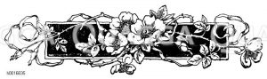 Ornament: Band mit Blumen [Digital]