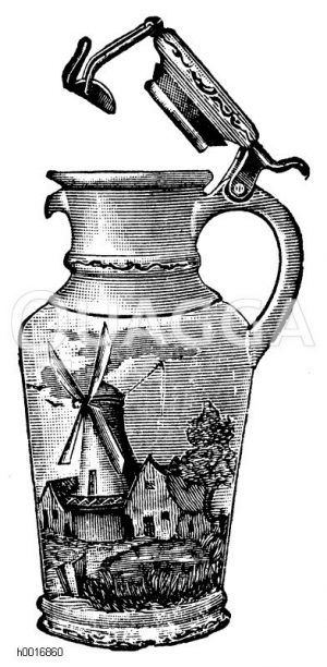 Milchkrug mit luftdicht schließendem Deckel [Digital]