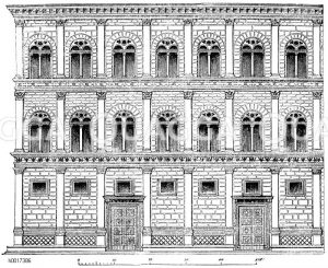Palazzo Rucellai in Florenz, Italien: Teil der Fassade [Digital]