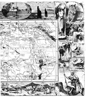 Collage und Karte: Nördliches Afrika, rechte Hälfte [Digital]