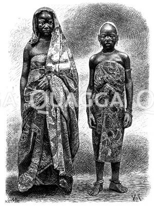 Vornehme Afrikanerin mit Dienerin (Kongo) [Digital]