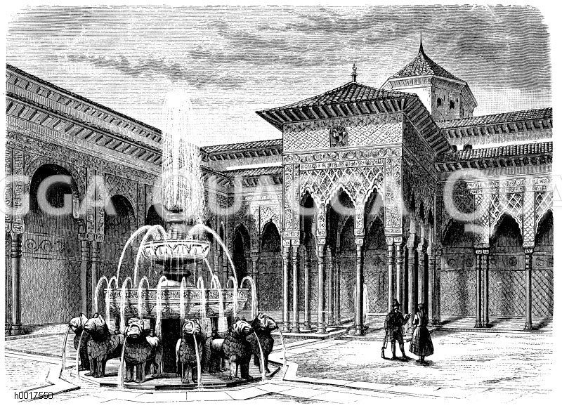 Löwenhof der Alhambra bei Granada [Digital]