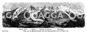 Blick auf die Montblanckette und das Chamonital von la Elégère aus [Digital]