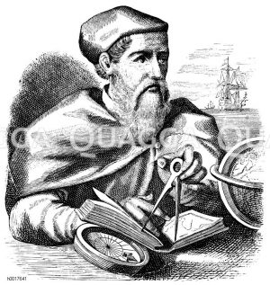 Amerigo Vespucci (geb. 9. März 1451, gest. 22. Februar 1512), Kaufmann, Navigator, Seefahrer und Namensgeber Amerikas [Digital]