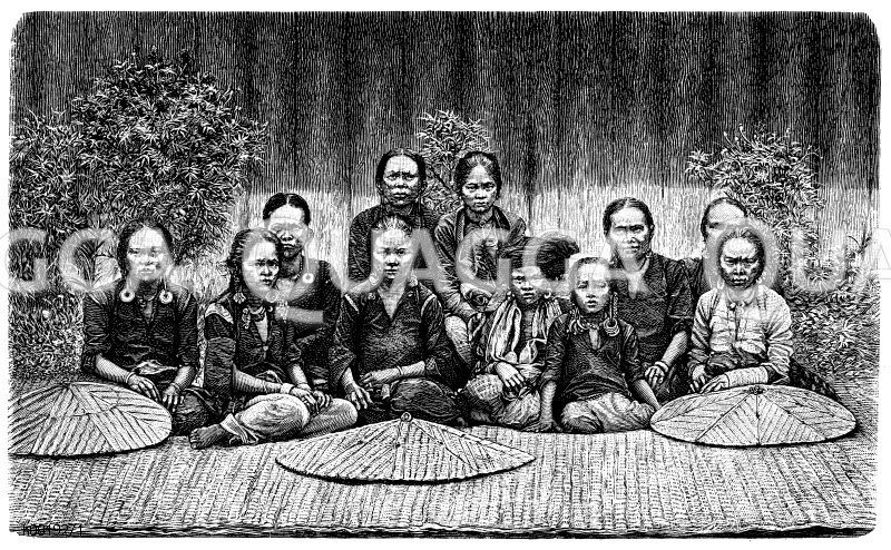 Dajaks von der Küste von Borneo. Nach einer Originalphotographie [Digital]