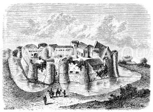Französische Wasserburg aus dem 12. Jahrhundert (Courch bei Falaise) [Digital]