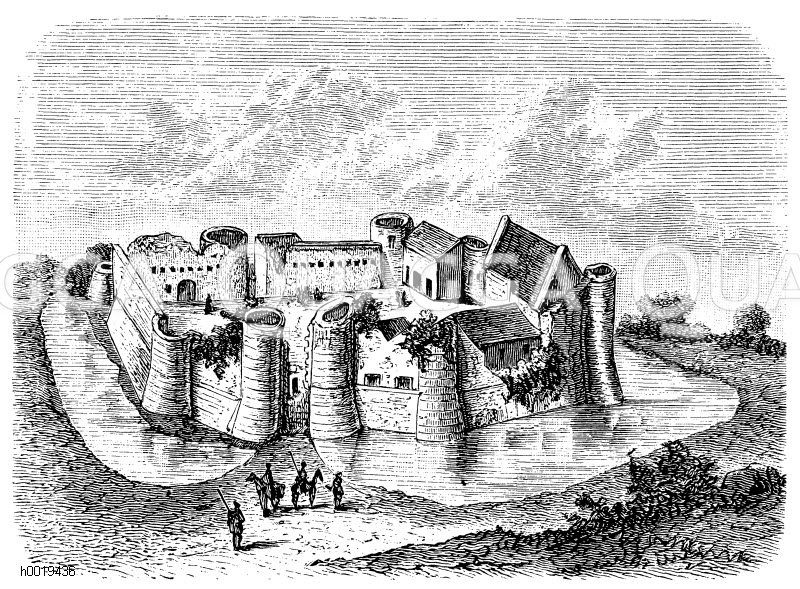 Französische Wasserburg aus dem 12. Jahrhundert (Courch bei Falaise) [Digital]