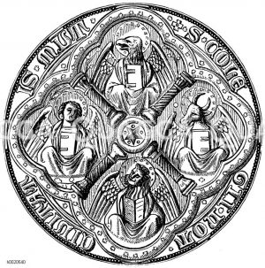 Vier Evangelisten auf dem Siegel der Notare von Modena (14. Jahrhundert) [Digital]