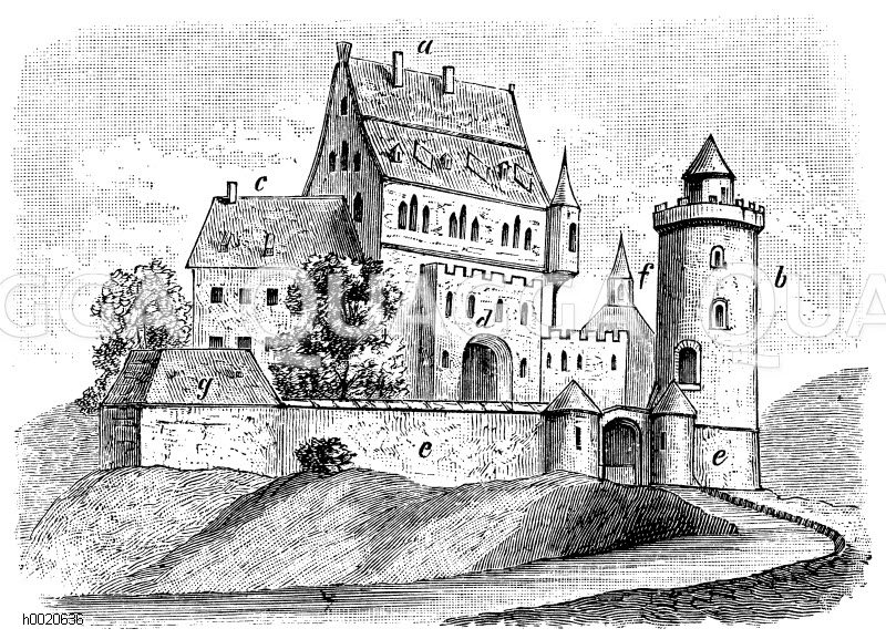 Deutsche Burg aus dem 12. und 13. Jahrhundert Quagga Illustrations