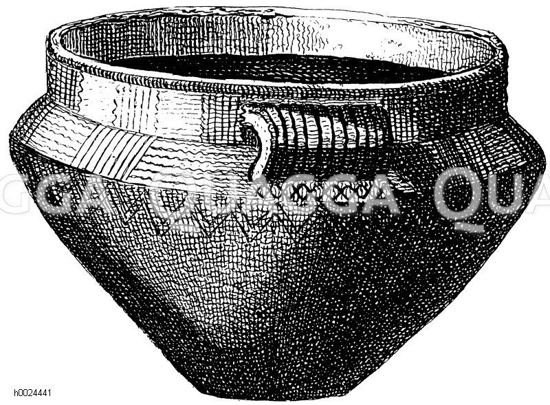 Denkmäler des Eiszeitalters, Steinzeitalters, Tongefäß [Digital]