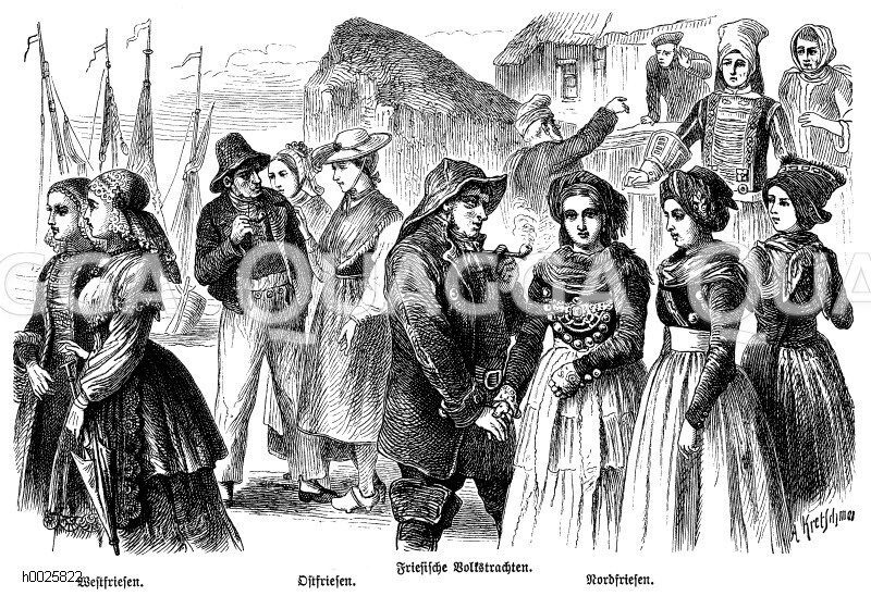 Friesische Volkstrachten. Westfriesen. Ostfriesen. Nordfriesen [Digital]