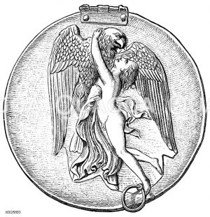 Ganymeds Entführung durch den Adler. Nach einem antiken Spiegel (Korith). [Digital]