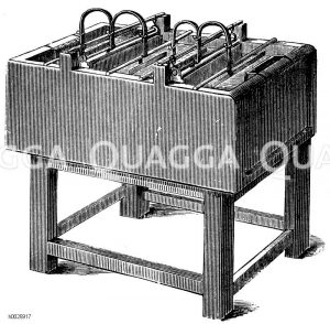 Galvanoplastischer Appart zur Erzeugung größerer Kupferplatten. [Digital]